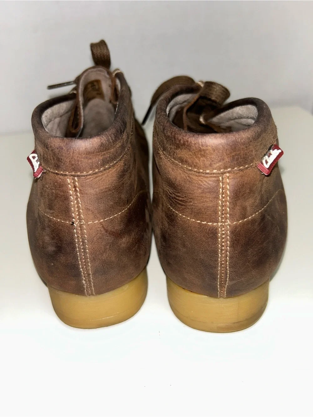Clarks Stinson Hi Brown Leather Moc Toe Two Eye Chukka Wallabee Boot